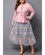 Plus size Peplum Waist Pink Dress