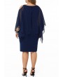 Plus Size Sequin Embellished Cold Shoulder Dress