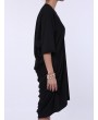 Maxi Plunge Neck Batwing Sleeve Casual Dress - Black One Size