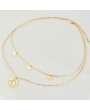 Gold Metal Circlet Pendant Layered Necklace for Women