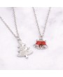 Bells and Tree Pendant Christmas Necklace Set