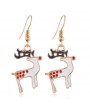 Christmas Elk Pendant Gold Metal Necklace Set