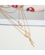 Gold Metal Flower Shape Necklace for Lady