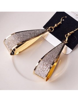 Water Drop Design Matting Gold Earrings