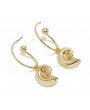 Snail Shell Shaped Gold Metal Earrings