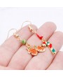 Glove and Candy Cane Pendant Gold Metal Earrings