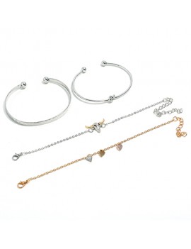 Silver Metal Knot Design Bracelet Set