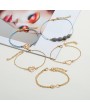 Heart Shape Gold Metal Bracelet Set