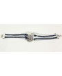 Anchor and Helm Decorated Faux Leather Braided Bracelet