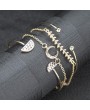 Moon Shape Gold Metal Bracelet Set