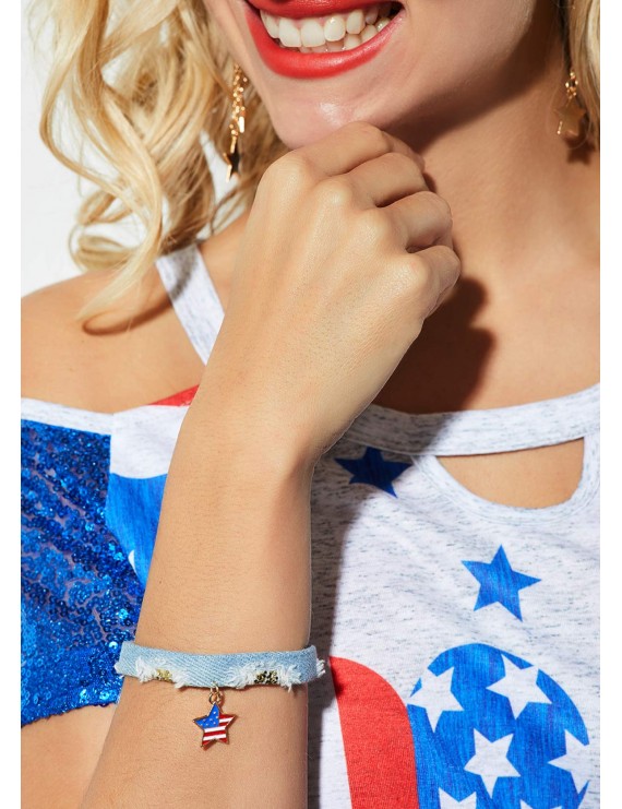 Light Blue Star Design Bracelet for Women