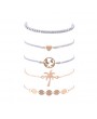 Coconut Tree Shape Gold Metal Bead Decorated Bracelet Set