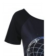 Plus Size Ethnic Feather Print T-shirt - Black Xl