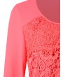 Lace Panel Blouse with Flare Sleeve -  L