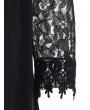 Lace Panel See Through Blouse - Black S