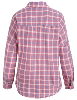 Long Sleeves Plaid Pocket Shirt -  M