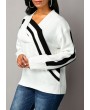 Long Sleeve White Cross Front Sweater
