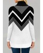Chevron Pattern High Neck Pullover Sweater