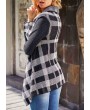 Plaid Pattern Long Sleeve Asymmetric Hem Sweater