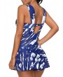 Printed Padded Ruched One Piece Swimdress