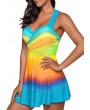 Printed Wrap Front Swimdress and Shorts