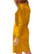 Solid V Neck Bodycon Midi Dress Yellow