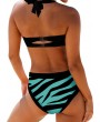 Halter Neck Bowknot Detail Leopard Print Bikini Set