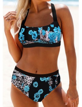 Tie Back Leopard Print Bikini Set