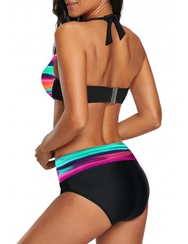 Dazzle Color Twist Front Halter Bikini Set