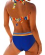 Multicolor Striped Tie Back Bikini Set