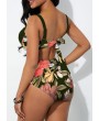 Spaghetti Strap Floral Print High Waist Bikini Set