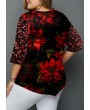 Sequin Embellished Christmas Print Plus Size T Shirt